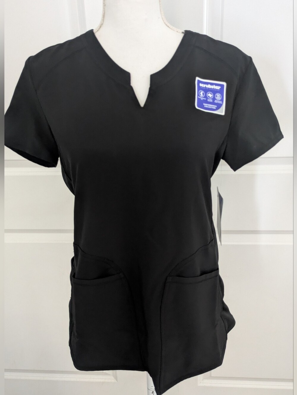 NWT Scrubstar Premium Performance Black Scrub Top XS